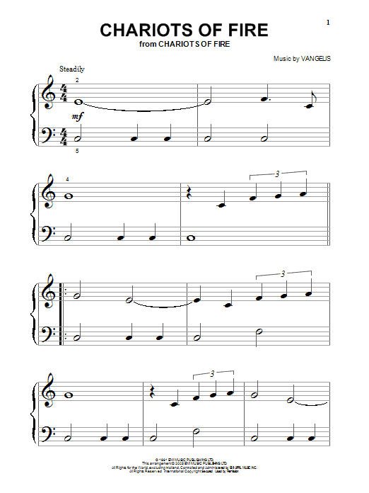 Learn to play Vangelis Chariots Of Fire sheet music for Lead Sheet / Fake Book in minutes. Vangelis Chariots Of Fire sheet music preview music notes and score for Lead Sheet / Fake Book including 1 page(s)