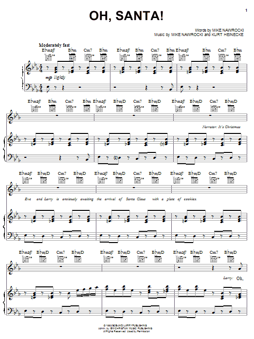 VeggieTales Oh, Santa! sheet music, chords, lyrics - Printable PDF for Piano, Vocal & Guitar (Right-Hand Melody)