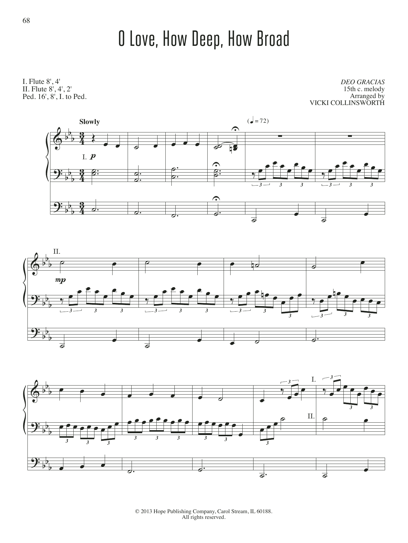 VICKI COLLINSWORTH O Love, How Deep, How Broad sheet music, chords, lyrics - Printable PDF for Organ