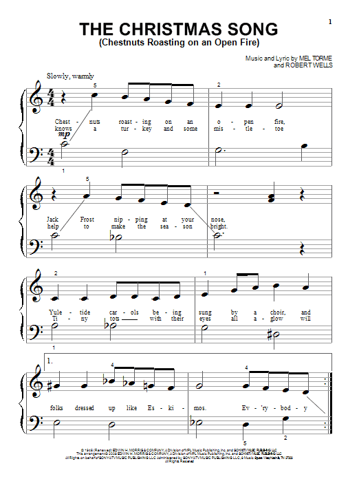 Learn to play Vince Guaraldi The Christmas Song (Chestnuts Roasting On An Open Fire) sheet music for Piano (Big Notes) in minutes. Vince Guaraldi The Christmas Song (Chestnuts Roasting On An Open Fire) sheet music preview music notes and score for Piano (Big Notes) including 3 page(s)
