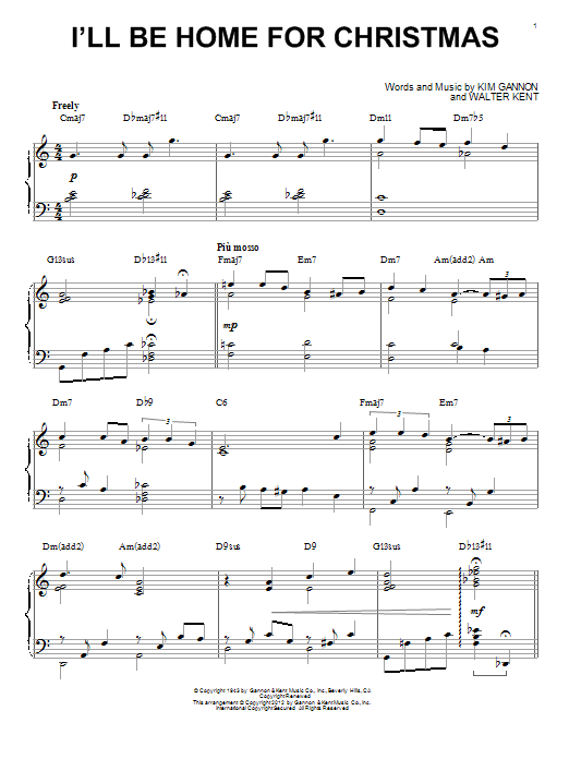 Learn to play Walter Kent I'll Be Home For Christmas sheet music for Piano in minutes. Walter Kent I'll Be Home For Christmas sheet music preview music notes and score for Piano including 4 page(s)