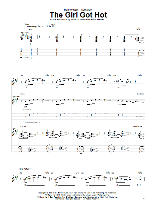 Learn to play Weezer The Girl Got Hot sheet music for Guitar Tab in minutes. Weezer The Girl Got Hot sheet music preview music notes and score for Guitar Tab including 7 page(s)