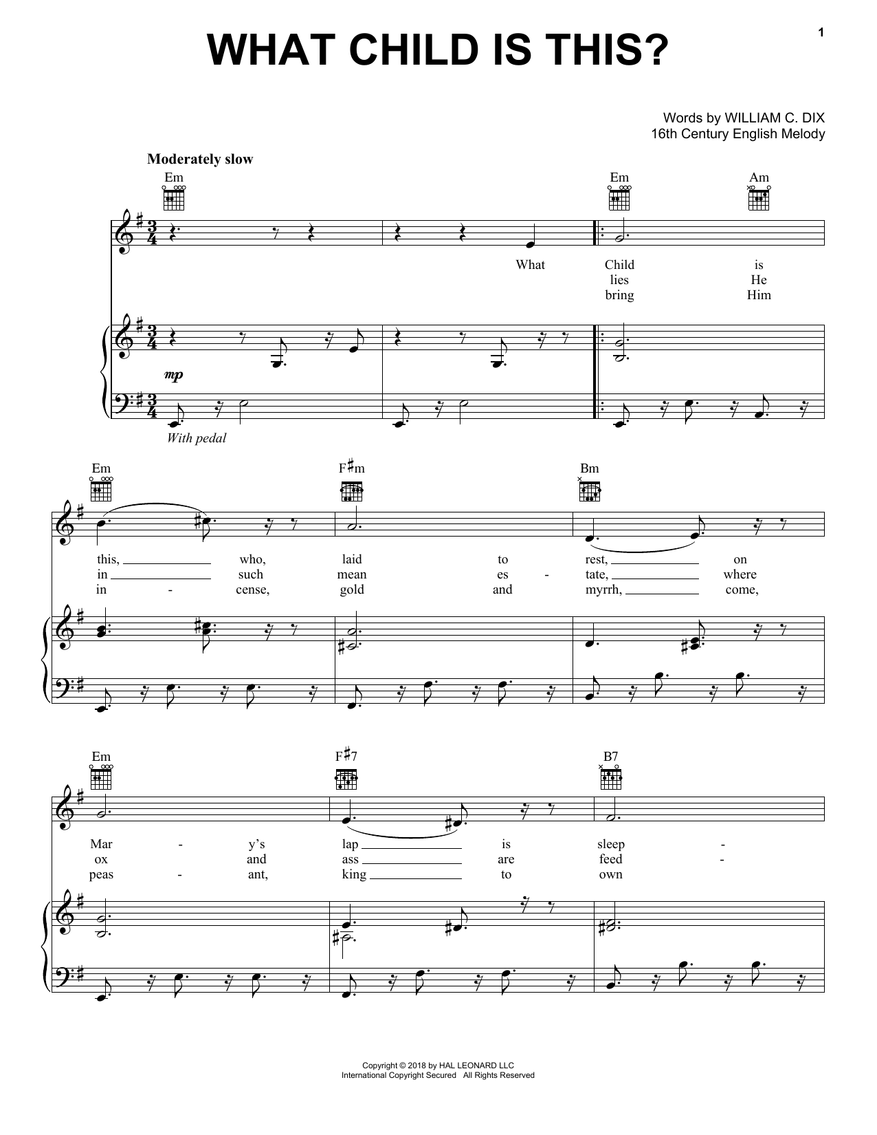 Learn to play William C. Dix What Child Is This? sheet music for Piano, Vocal & Guitar (Right-Hand Melody) in minutes. William C. Dix What Child Is This? sheet music preview music notes and score for Piano, Vocal & Guitar (Right-Hand Melody) including 3 page(s)