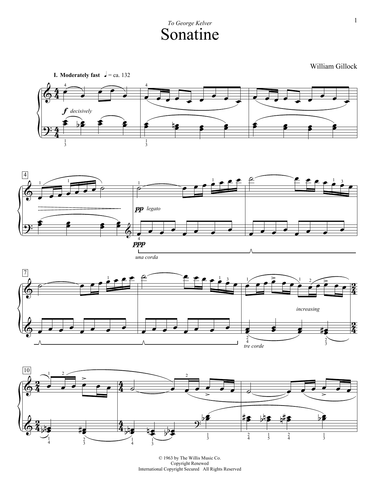 Learn to play William Gillock Sonatine sheet music for Easy Piano in minutes. William Gillock Sonatine sheet music preview music notes and score for Easy Piano including 11 page(s)