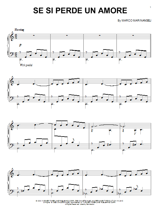 Learn to play William Joseph Se Si Perde Un Amore sheet music for Piano in minutes. William Joseph Se Si Perde Un Amore sheet music preview music notes and score for Piano including 7 page(s)