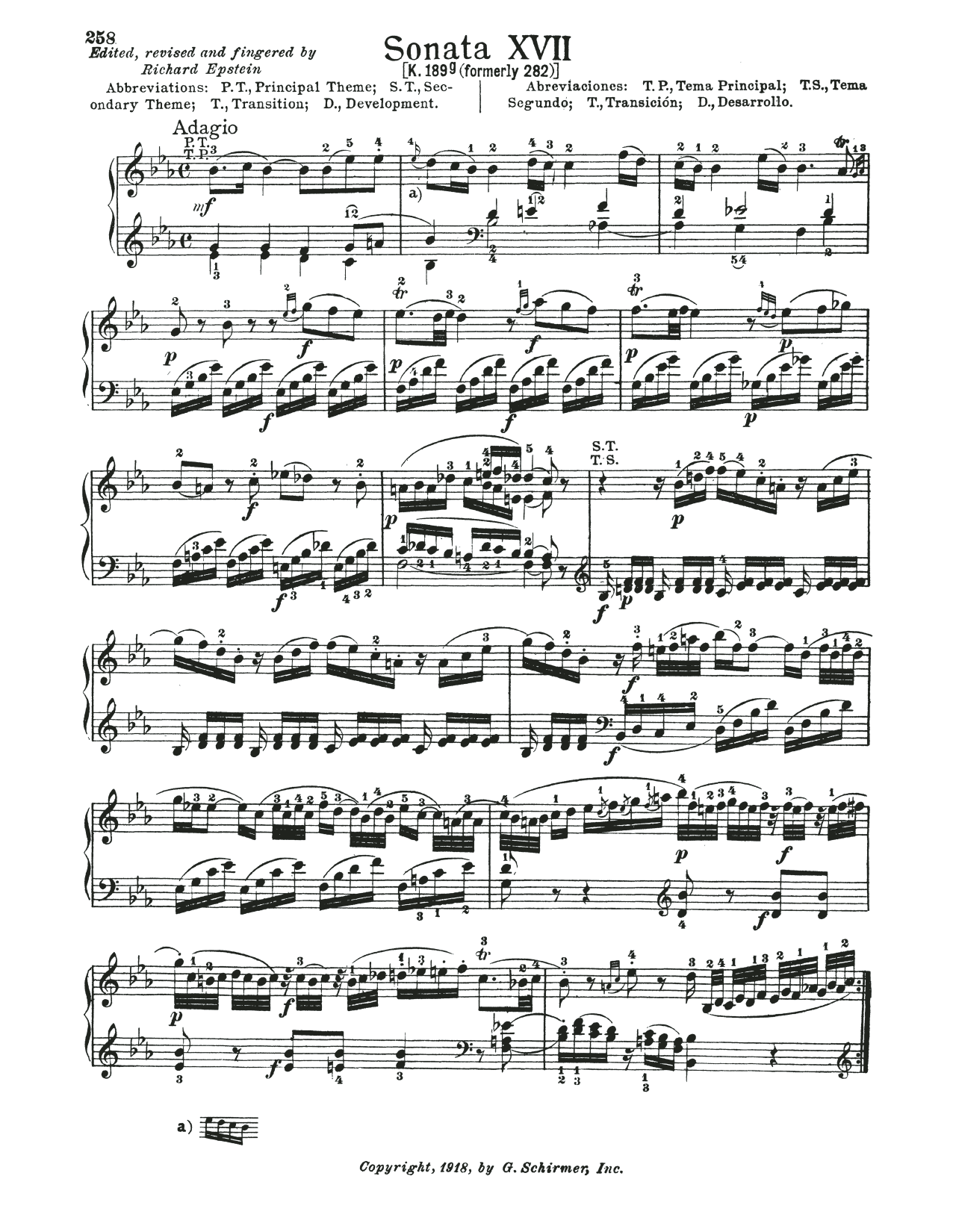Wolfgang Amadeus Mozart Sonata In E-Flat Major, K. 282 sheet music, chords, lyrics - Printable PDF for Piano Solo