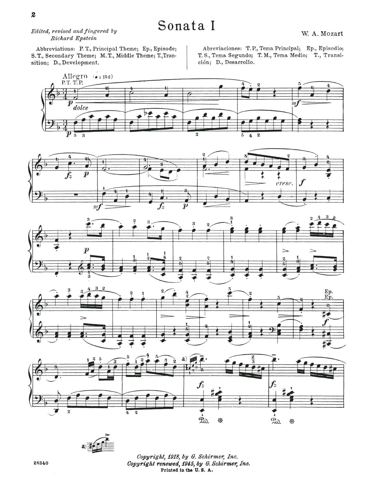 Wolfgang Amadeus Mozart Sonata In F Major, K. 332 sheet music, chords, lyrics - Printable PDF for Piano Solo