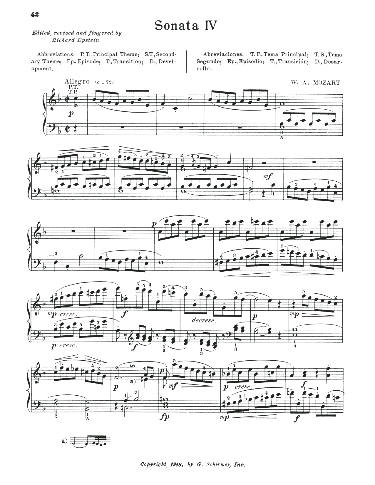 Wolfgang Amadeus Mozart Sonata In F Major, K. 533 sheet music, chords, lyrics - Printable PDF for Piano Solo