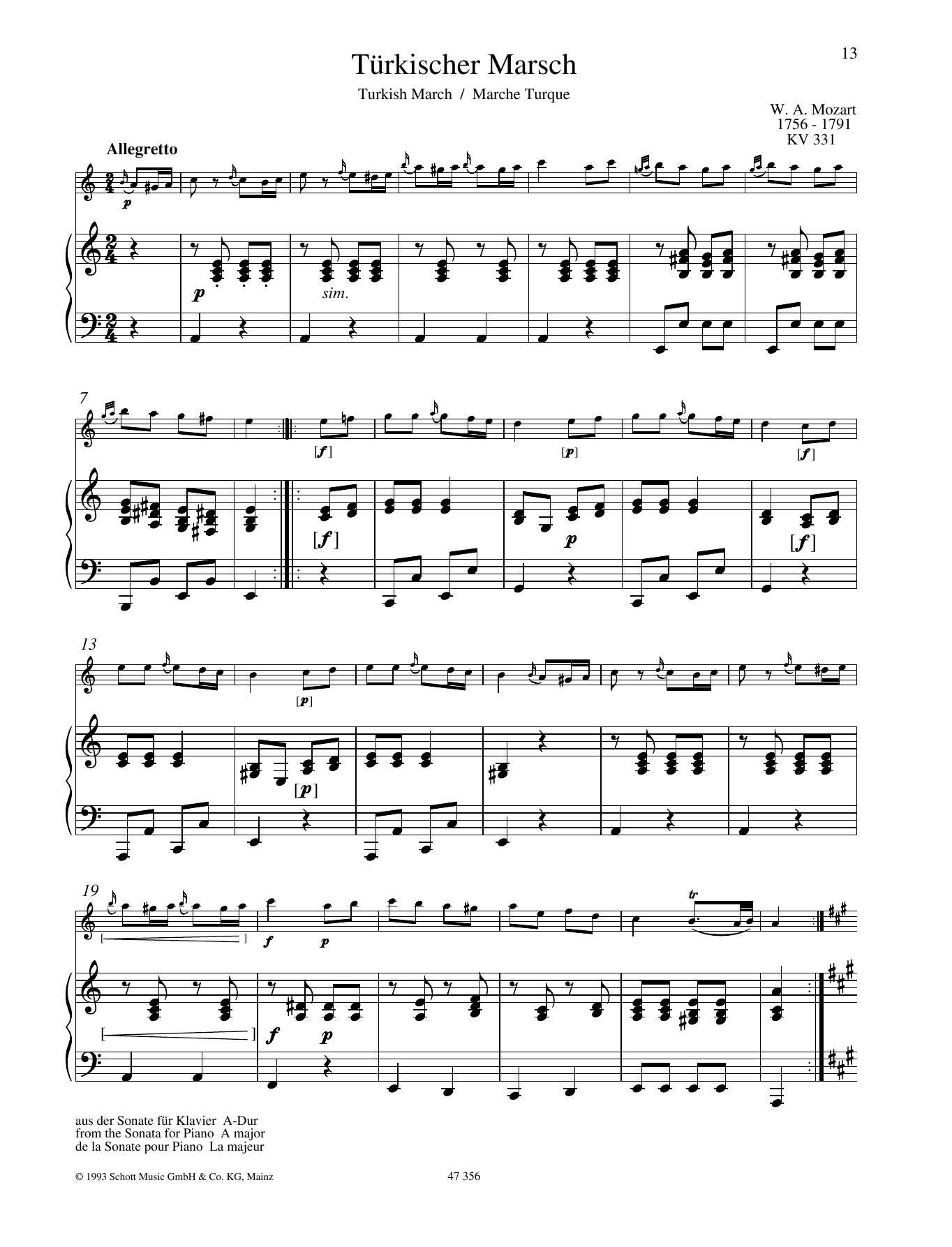 Learn to play Wolfgang Amadeus Mozart Turkischer Marsch sheet music for Woodwind Solo in minutes. Wolfgang Amadeus Mozart Turkischer Marsch sheet music preview music notes and score for Woodwind Solo including 8 page(s)