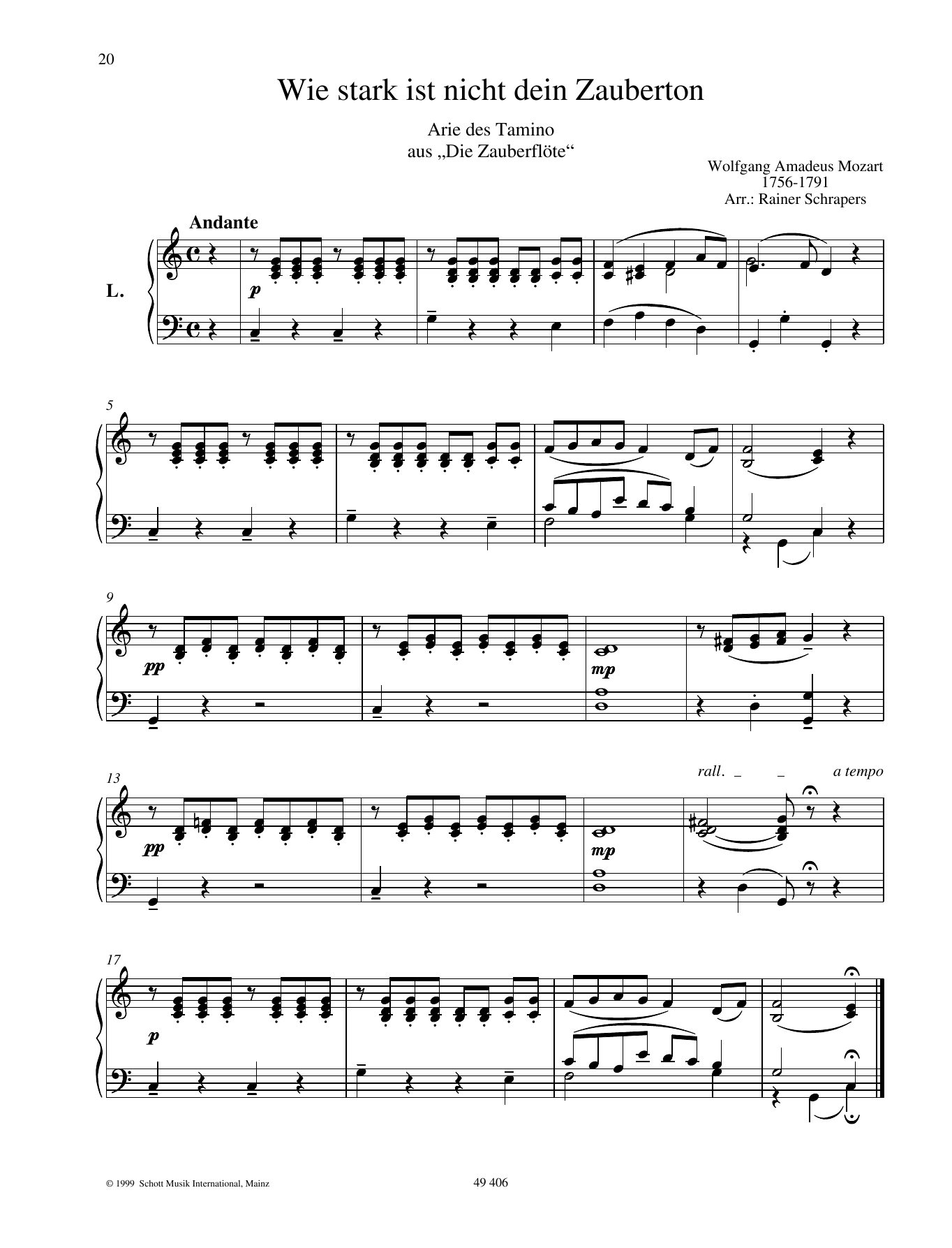 Learn to play Wolfgang Amadeus Mozart Wie stark ist nicht dein Zauberton sheet music for Piano Duet in minutes. Wolfgang Amadeus Mozart Wie stark ist nicht dein Zauberton sheet music preview music notes and score for Piano Duet including 2 page(s)