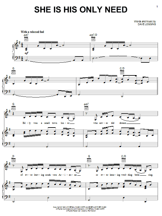 Learn to play Wynonna Judd She Is His Only Need sheet music for Easy Guitar Tab in minutes. Wynonna Judd She Is His Only Need sheet music preview music notes and score for Easy Guitar Tab including 8 page(s)