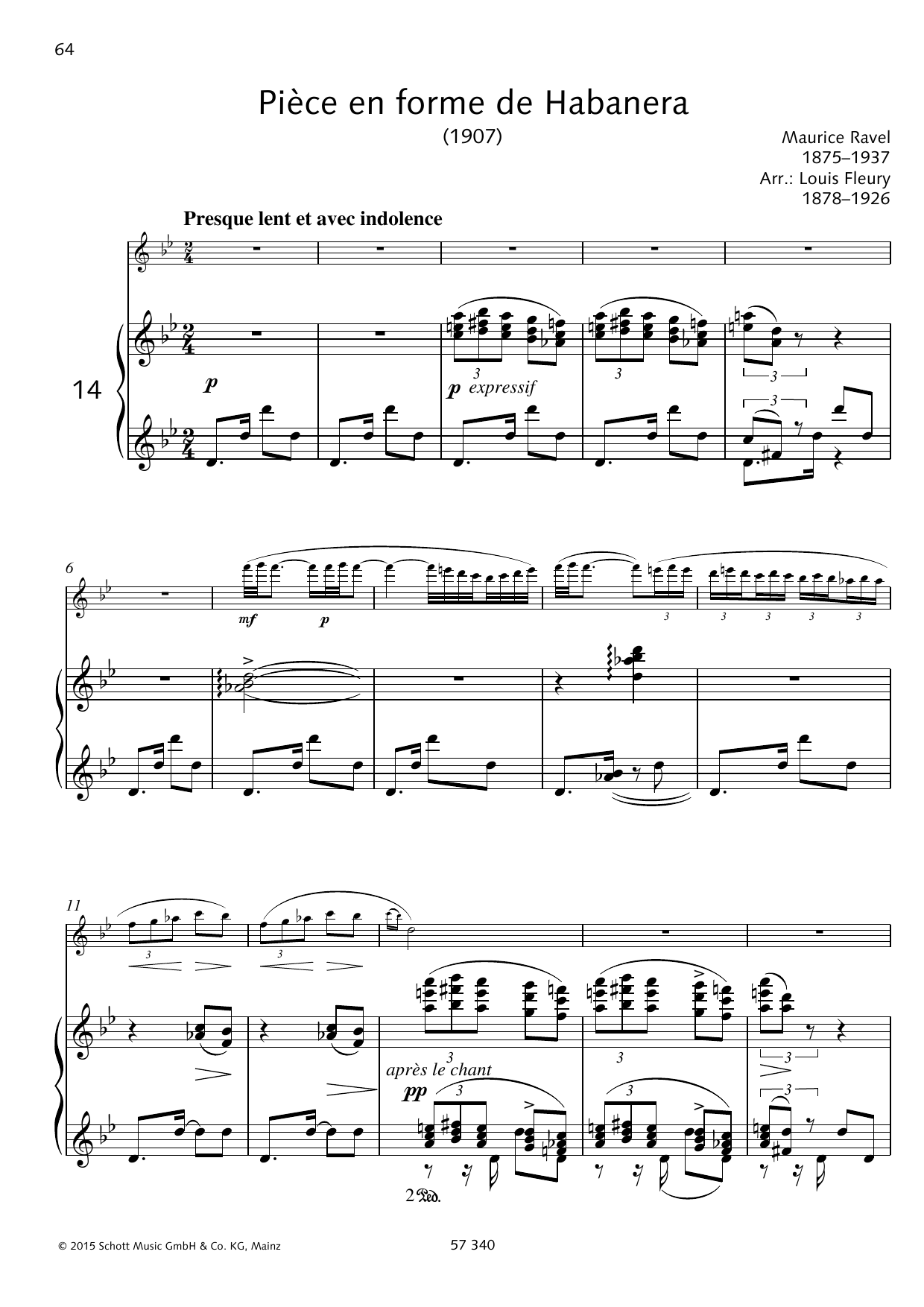 Learn to play Xavier Leroux Piece En Forme De Habanera sheet music for Woodwind Solo in minutes. Xavier Leroux Piece En Forme De Habanera sheet music preview music notes and score for Woodwind Solo including 6 page(s)