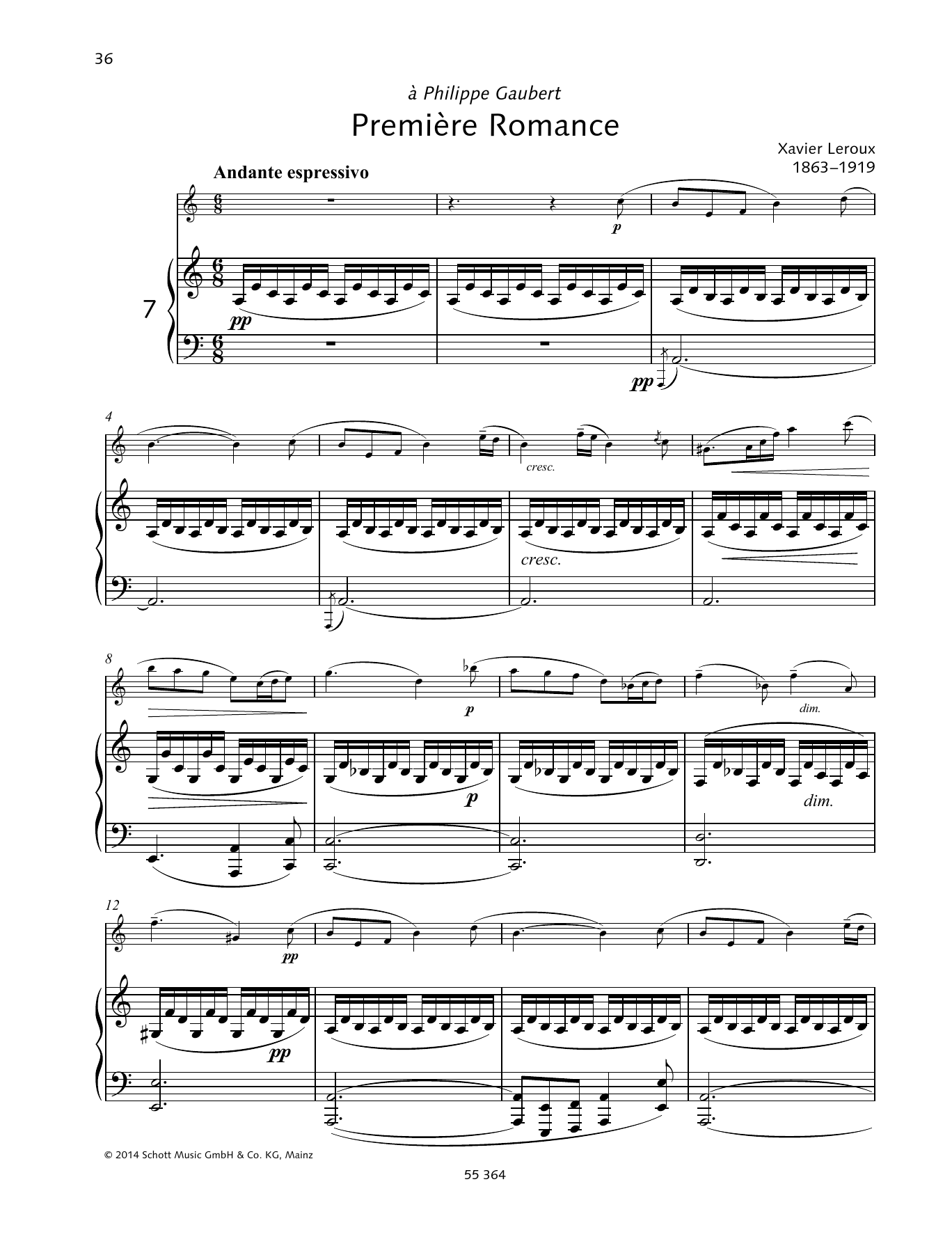 Learn to play Xavier Leroux Prèmiere Romance sheet music for Woodwind Solo in minutes. Xavier Leroux Prèmiere Romance sheet music preview music notes and score for Woodwind Solo including 8 page(s)