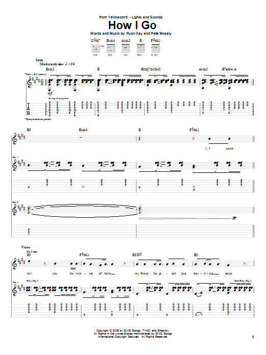 Learn to play Yellowcard How I Go sheet music for Guitar Tab in minutes. Yellowcard How I Go sheet music preview music notes and score for Guitar Tab including 8 page(s)