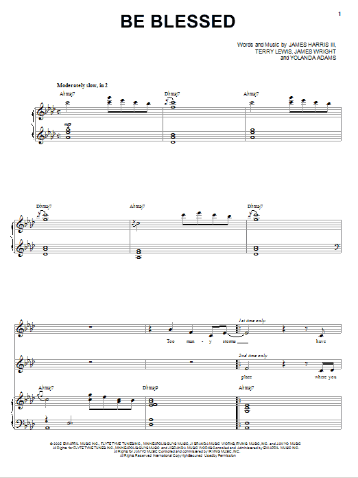 Learn to play Yolanda Adams Be Blessed sheet music for Piano & Vocal in minutes. Yolanda Adams Be Blessed sheet music preview music notes and score for Piano & Vocal including 11 page(s)